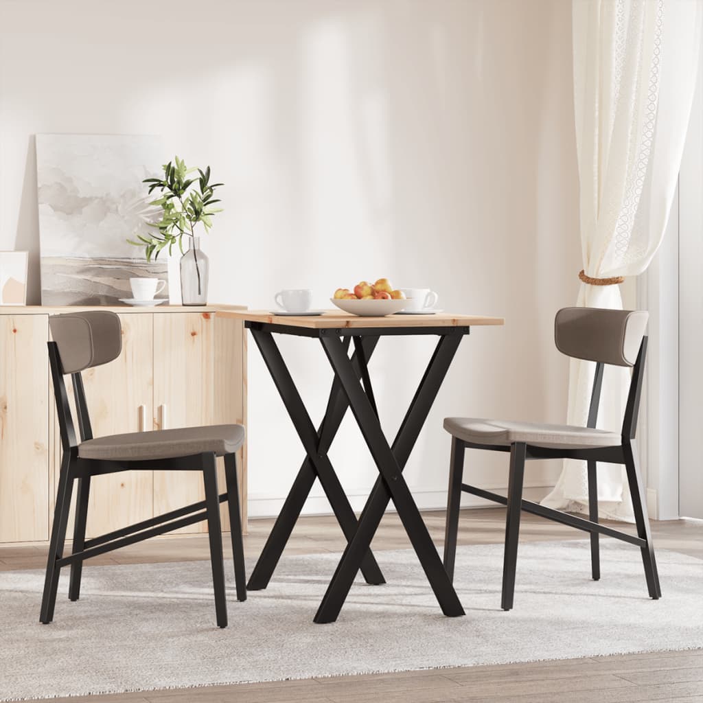 Tavolo da Pranzo Telaio a X 80x50x75 cm Legno Pino e Acciaio | homemem39