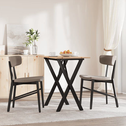 Tavolo da Pranzo Telaio a X 80x50x75 cm Legno Pino e Acciaio | homemem39