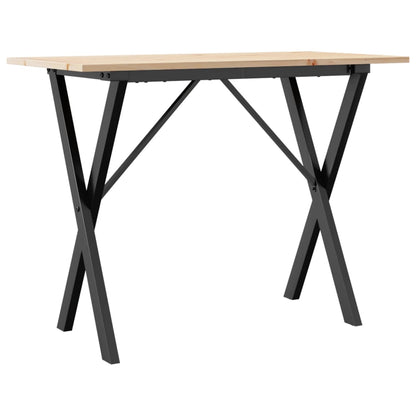 Tavolo da Pranzo Telaio a X 100x50x75 cm Legno Pino e Acciaio | homemem39