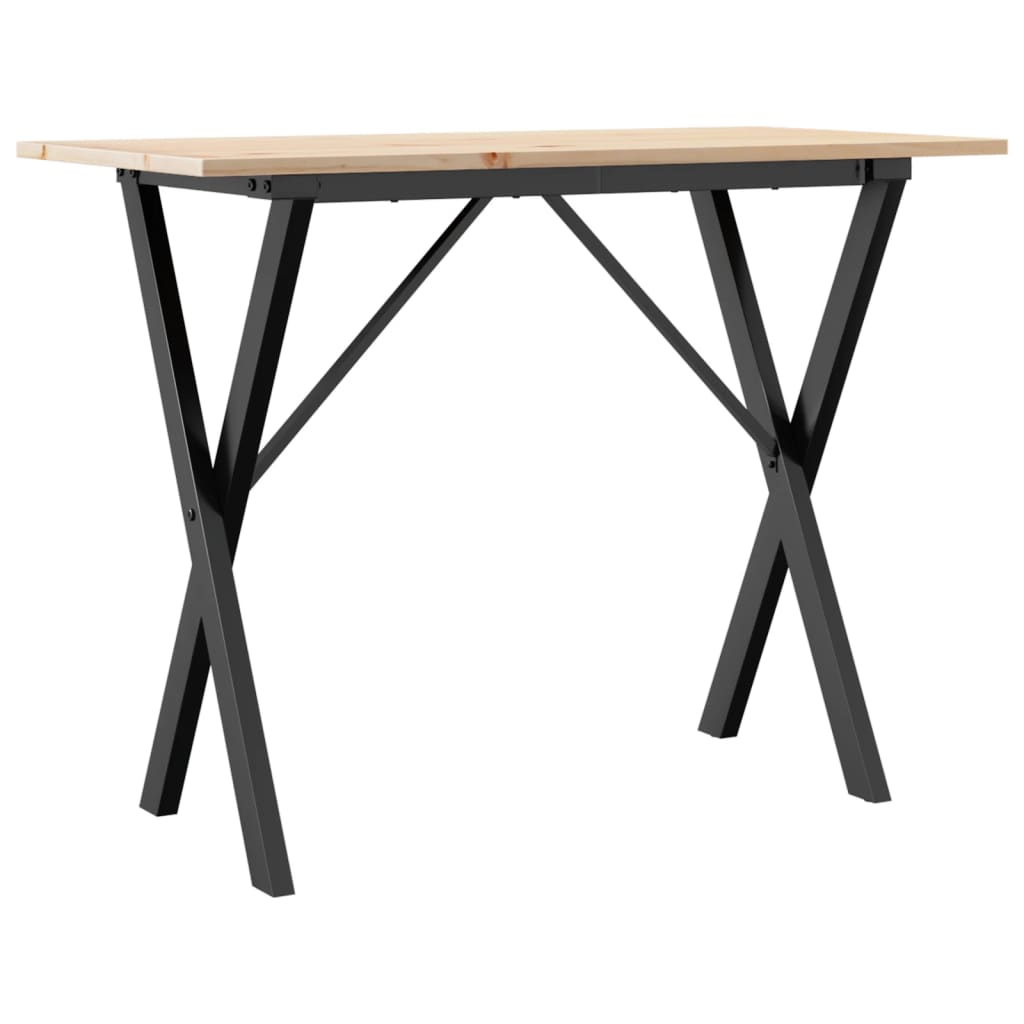 Tavolo da Pranzo Telaio a X 100x50x75 cm Legno Pino e Acciaio | homemem39