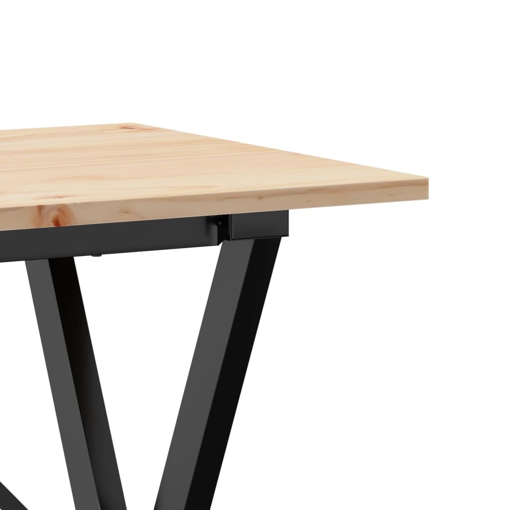 Tavolo da Pranzo Telaio a X 100x50x75 cm Legno Pino e Acciaio | homemem39