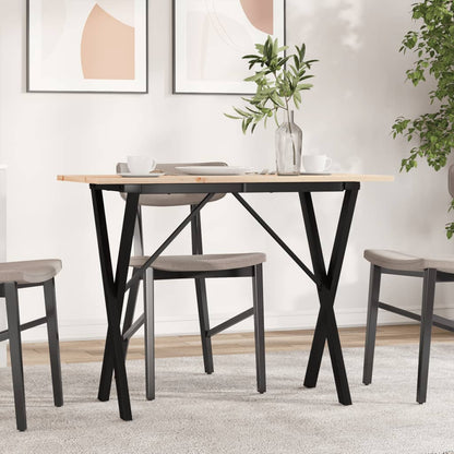 Tavolo da Pranzo Telaio a X 100x50x75 cm Legno Pino e Acciaio | homemem39