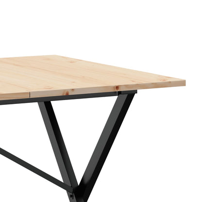 Tavolo da Pranzo Telaio a X 140x80x75 cm Legno Pino e Acciaio | homemem39