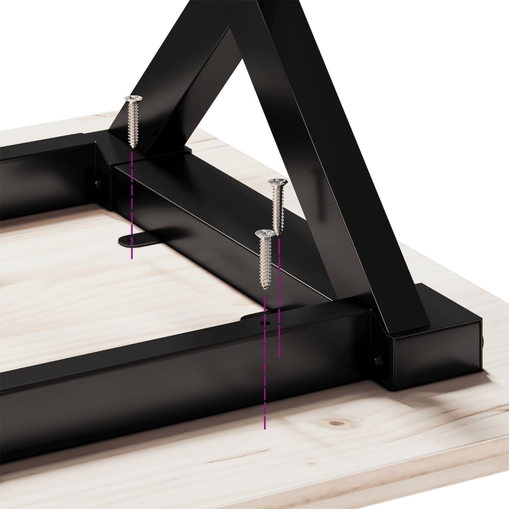 Tavolo da Pranzo Telaio a X 140x80x75 cm Legno Pino e Acciaio | homemem39