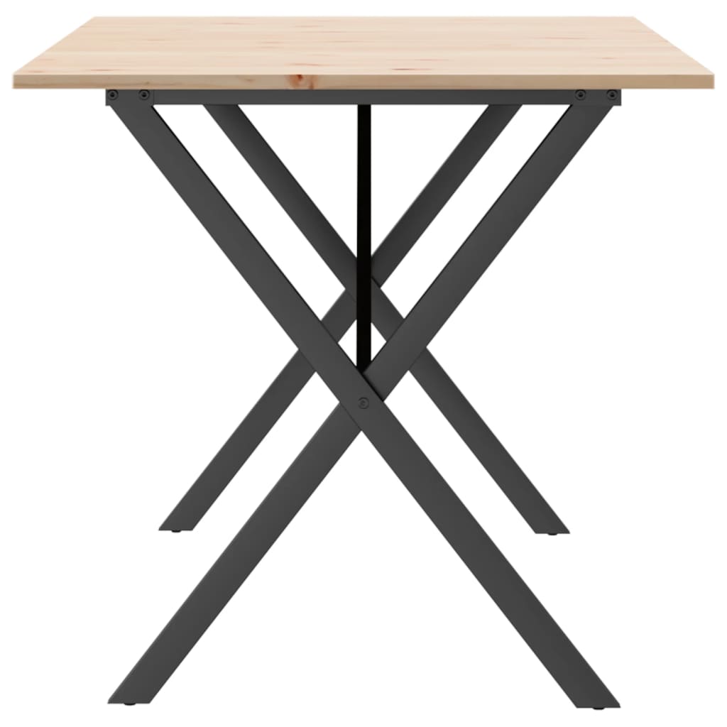 Tavolo da Pranzo Telaio a X 160x80x75 cm Legno Pino e Acciaio | homemem39