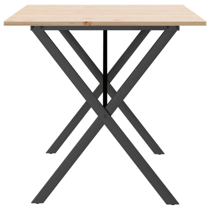 Tavolo da Pranzo Telaio a X 160x80x75 cm Legno Pino e Acciaio | homemem39