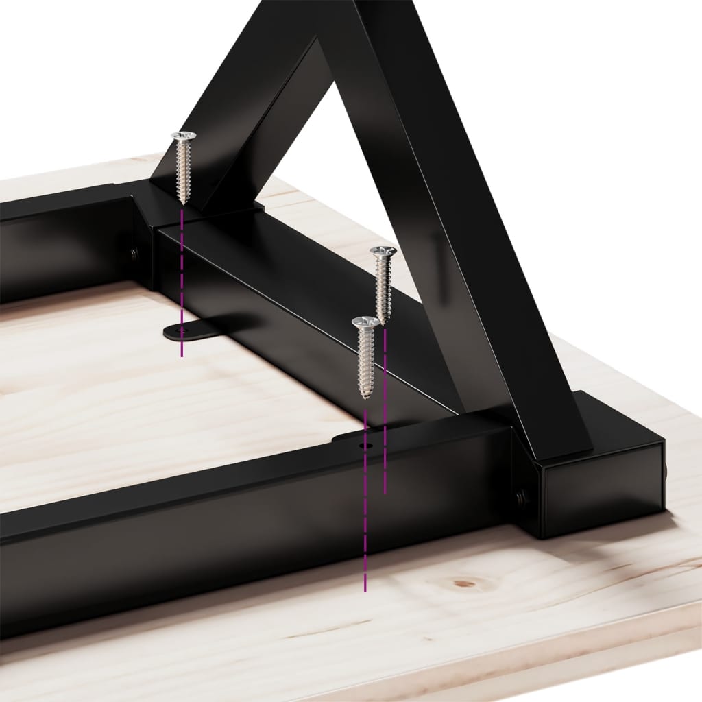 Tavolo da Pranzo Telaio a X 160x80x75 cm Legno Pino e Acciaio | homemem39
