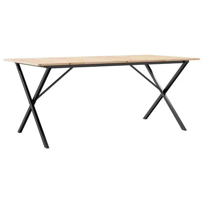 Tavolo da Pranzo Telaio a X 180x90x75 cm Legno Pino e Acciaio | homemem39