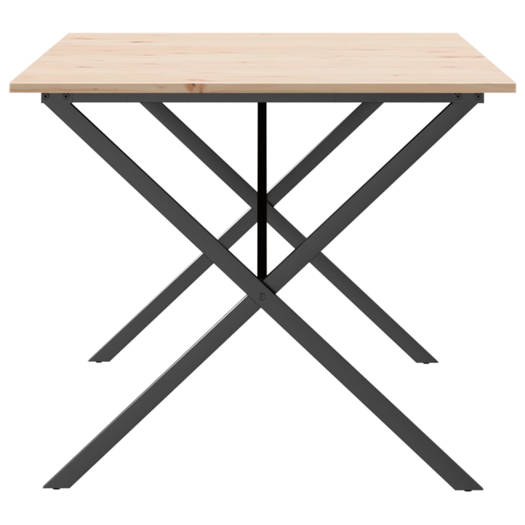 Tavolo da Pranzo Telaio a X 180x90x75 cm Legno Pino e Acciaio | homemem39