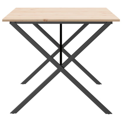 Tavolo da Pranzo Telaio a X 180x90x75 cm Legno Pino e Acciaio | homemem39