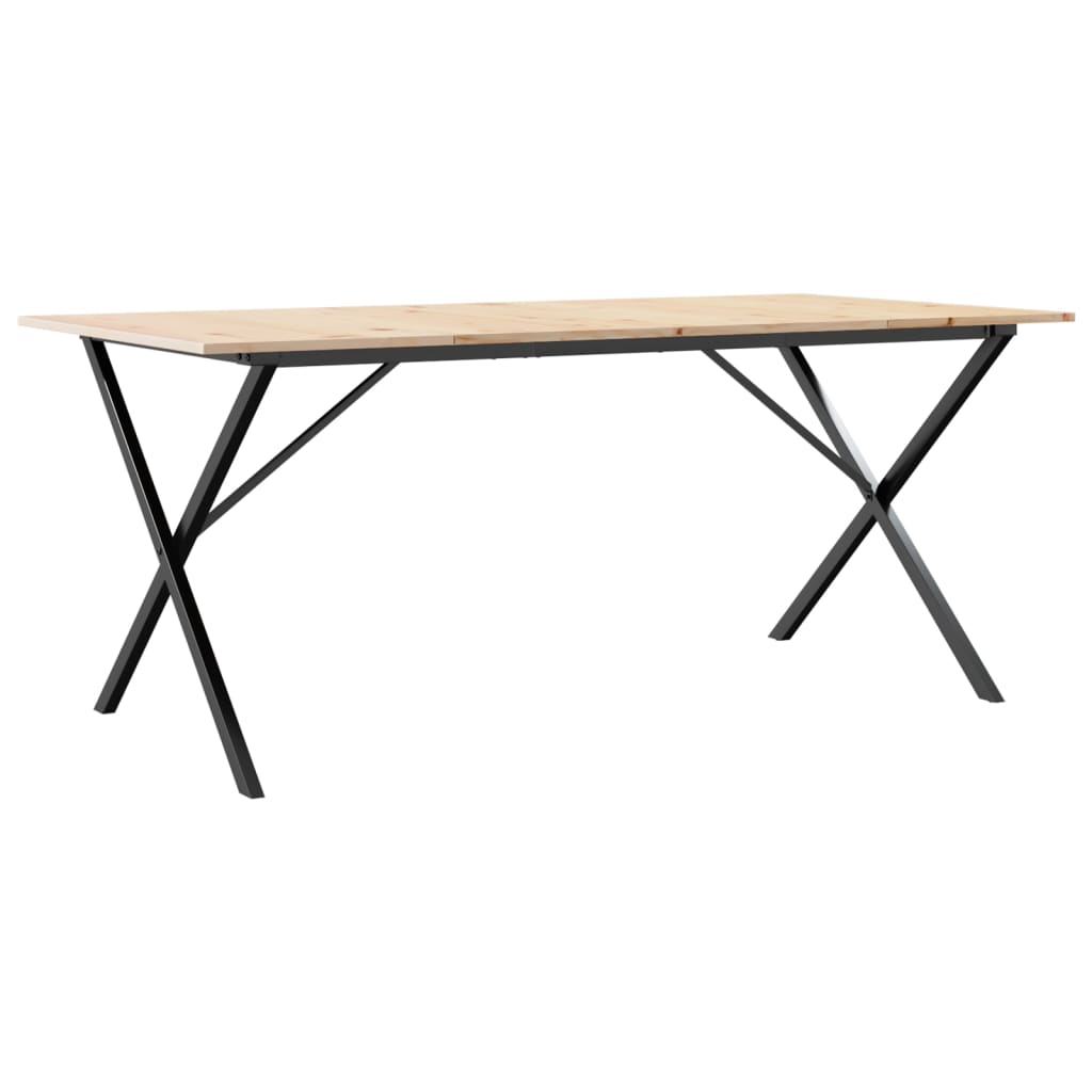 Tavolo da Pranzo Telaio a X 180x90x75 cm Legno Pino e Acciaio | homemem39