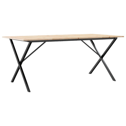 Tavolo da Pranzo Telaio a X 180x90x75 cm Legno Pino e Acciaio | homemem39