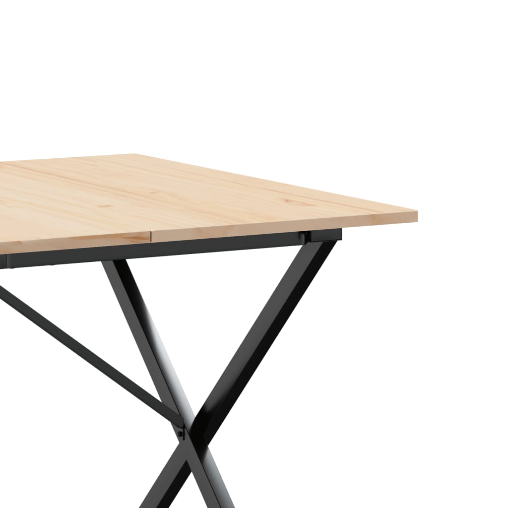 Tavolo da Pranzo Telaio a X 180x90x75 cm Legno Pino e Acciaio | homemem39