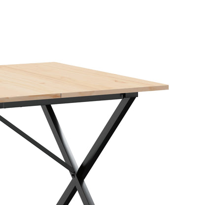Tavolo da Pranzo Telaio a X 180x90x75 cm Legno Pino e Acciaio | homemem39