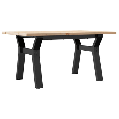 Tavolino da Salotto Telaio a Y 80x50x40 cm Legno Pino e Acciaio