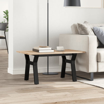 Tavolino da Salotto Telaio a Y 80x50x40 cm Legno Pino e Acciaio | homemem39