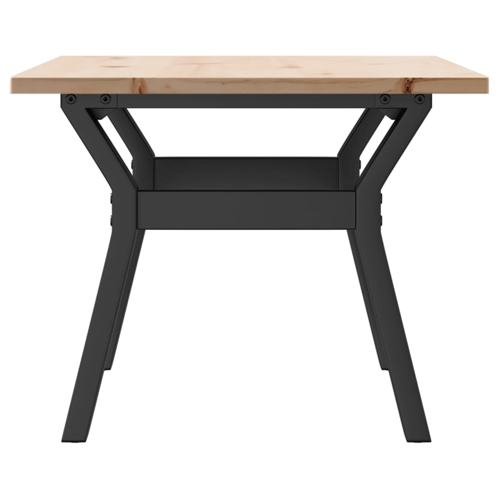 Tavolino da Salotto Telaio a Y 80x50x40 cm Legno Pino e Acciaio | homemem39