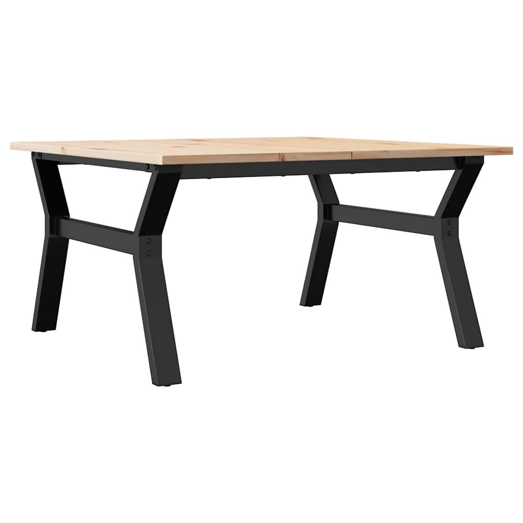 Tavolino da Salotto Telaio a Y 90x90x45 cm Legno Pino e Acciaio | homemem39