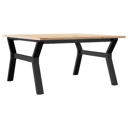 Tavolino da Salotto Telaio a Y 90x90x45 cm Legno Pino e Acciaio | homemem39