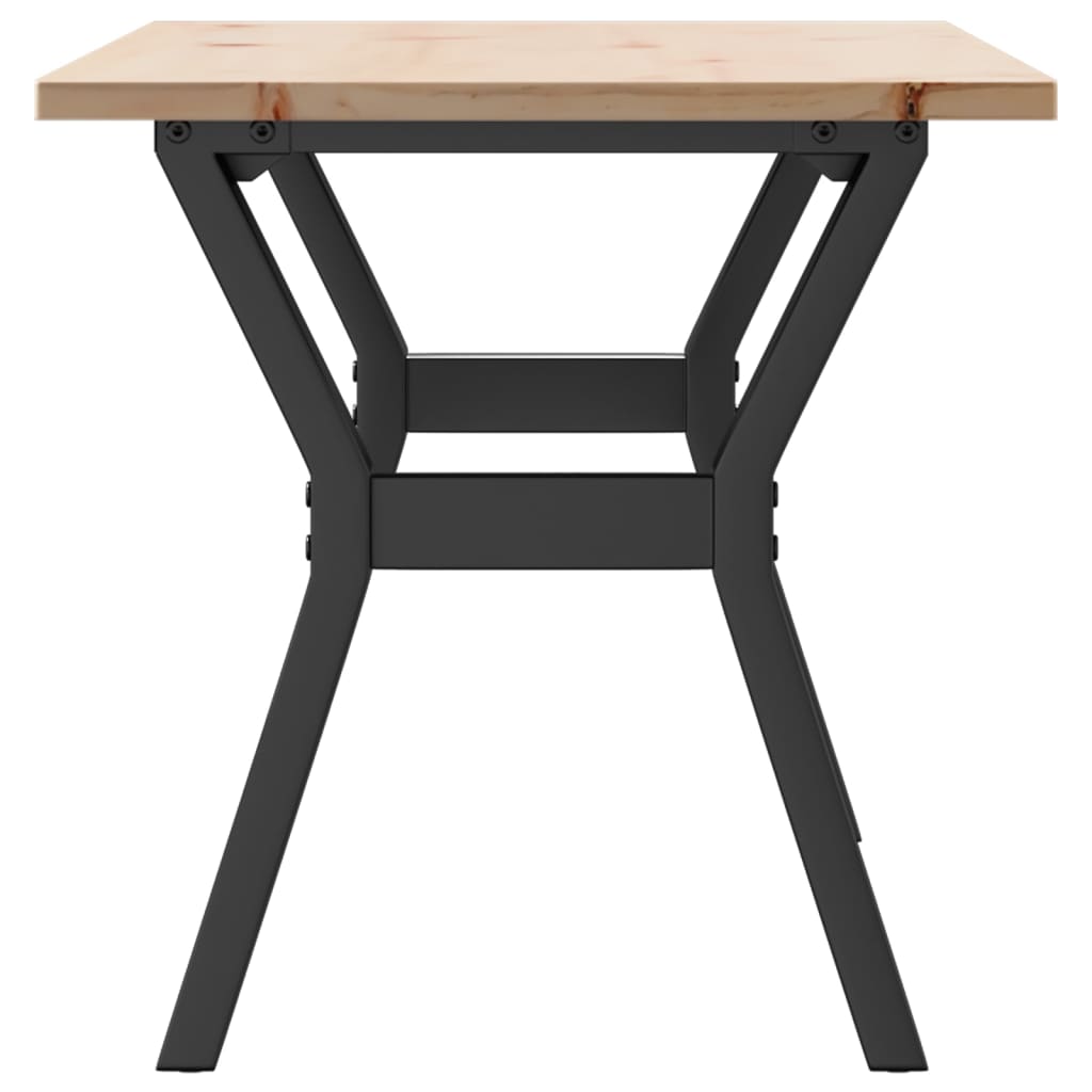 Tavolino Salotto Telaio a Y 100x50x45 cm Legno Pino e Acciaio | homemem39