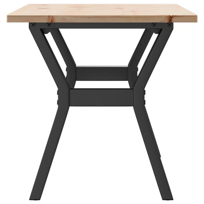 Tavolino Salotto Telaio a Y 100x50x45 cm Legno Pino e Acciaio | homemem39