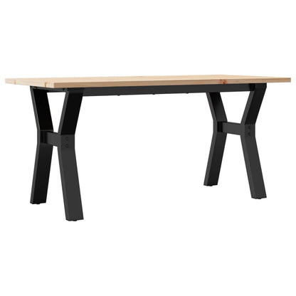 Tavolino Salotto Telaio a Y 100x50x45 cm Legno Pino e Acciaio | homemem39