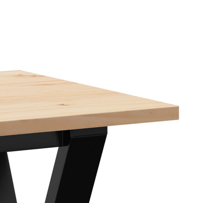 Tavolino Salotto Telaio a Y 100x50x45 cm Legno Pino e Acciaio | homemem39