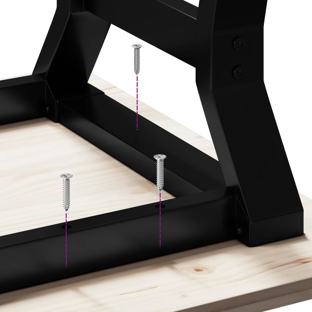 Tavolino Salotto Telaio a Y 100x50x45 cm Legno Pino e Acciaio | homemem39