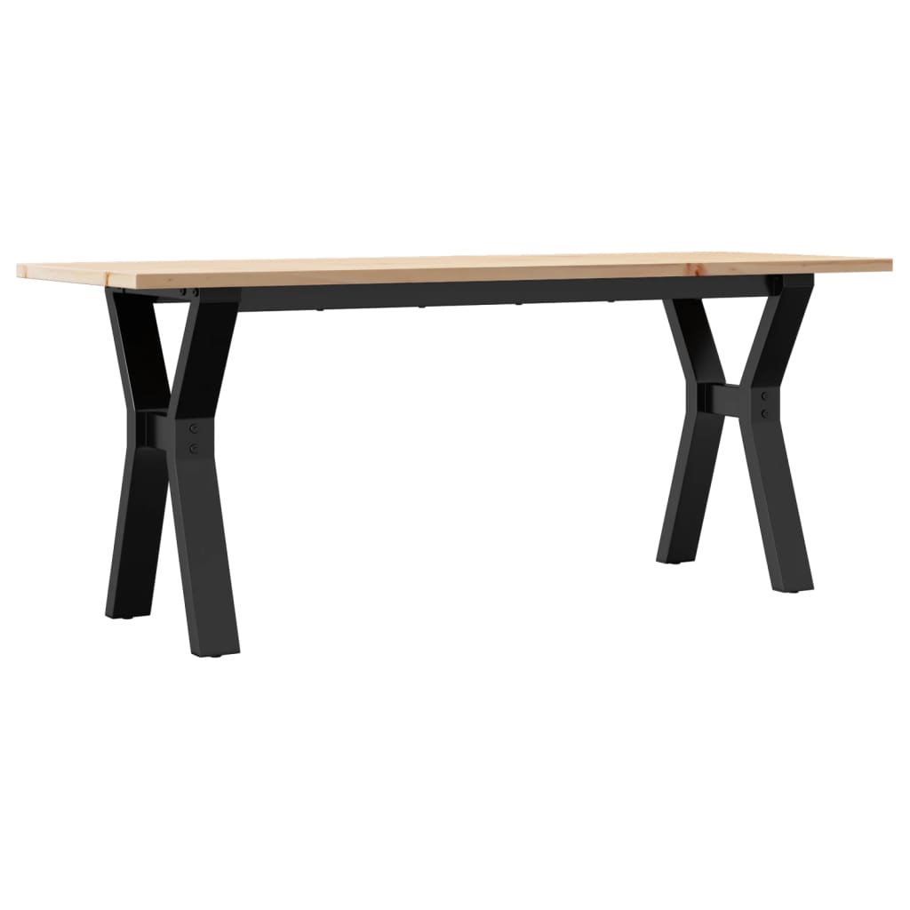 Tavolino Salotto Telaio a Y 110x40x45 cm Legno Pino e Acciaio | homemem39