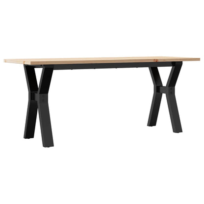 Tavolino Salotto Telaio a Y 110x40x45 cm Legno Pino e Acciaio | homemem39