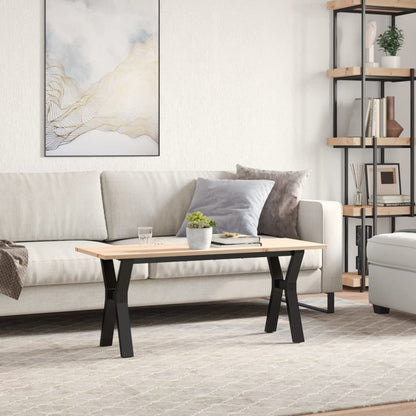 Tavolino Salotto Telaio a Y 110x40x45 cm Legno Pino e Acciaio | homemem39