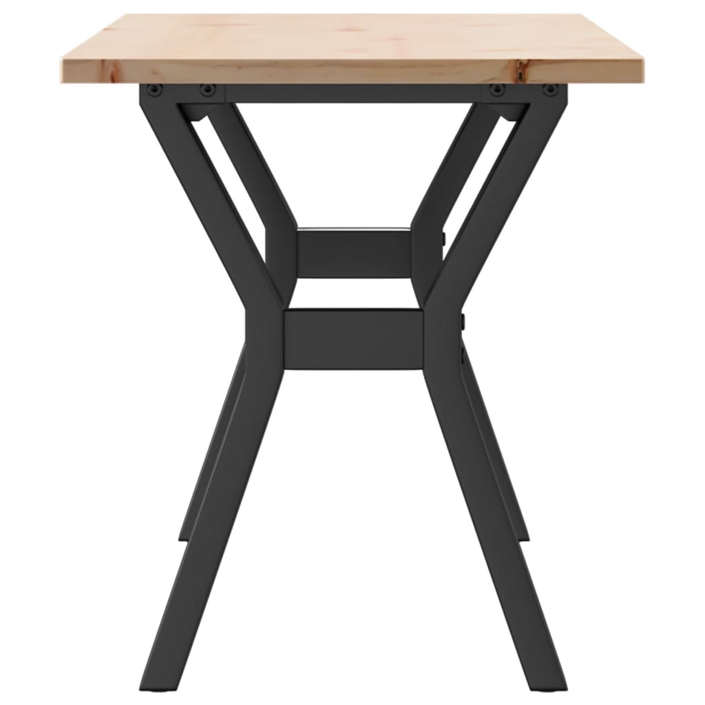 Tavolino Salotto Telaio a Y 110x40x45 cm Legno Pino e Acciaio | homemem39