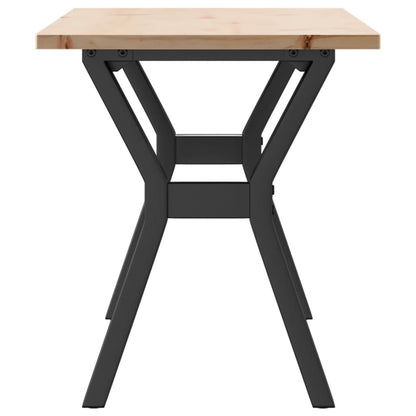 Tavolino Salotto Telaio a Y 110x40x45 cm Legno Pino e Acciaio | homemem39