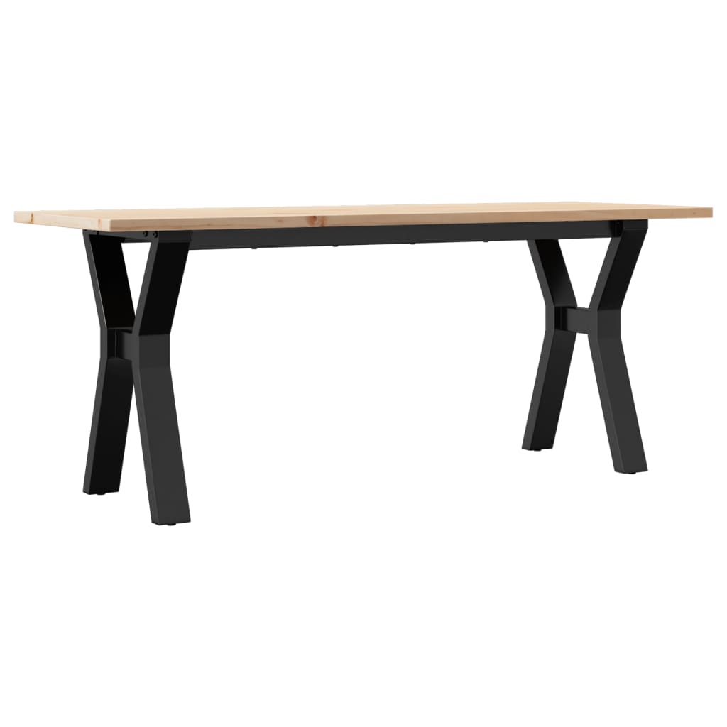 Tavolino Salotto Telaio a Y 110x40x45 cm Legno Pino e Acciaio | homemem39