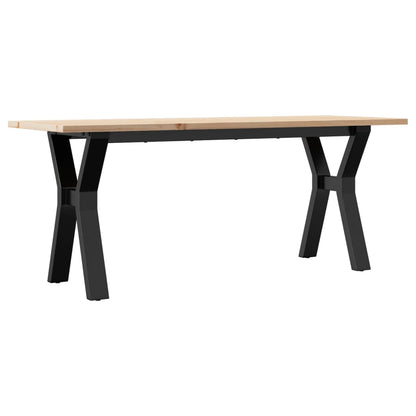 Tavolino Salotto Telaio a Y 110x40x45 cm Legno Pino e Acciaio | homemem39