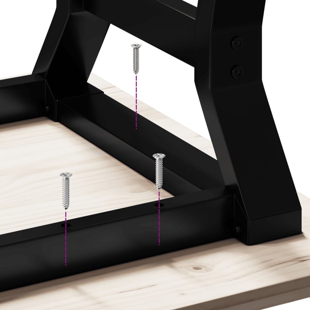 Tavolino Salotto Telaio a Y 110x40x45 cm Legno Pino e Acciaio | homemem39