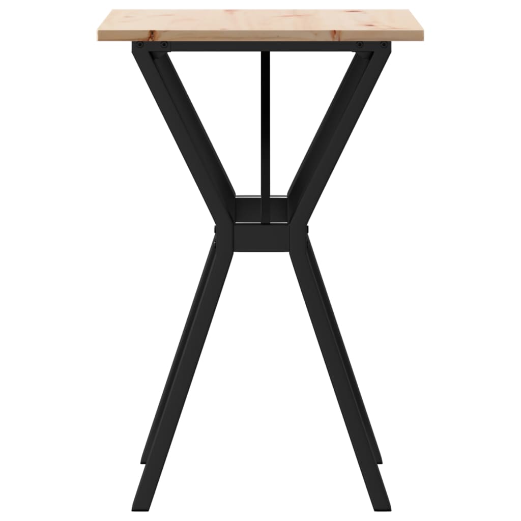 Tavolo da Pranzo Telaio a Y 50x50x75 cm Legno Pino e Acciaio | homemem39