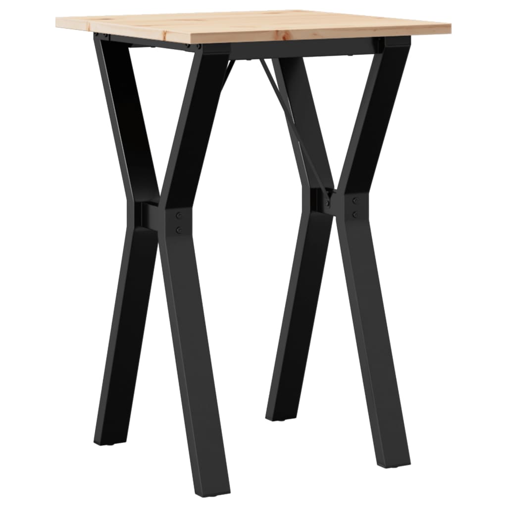 Tavolo da Pranzo Telaio a Y 50x50x75 cm Legno Pino e Acciaio | homemem39