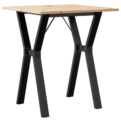 Tavolo da Pranzo Telaio a Y 60x60x75 cm Legno Pino e Acciaio | homemem39