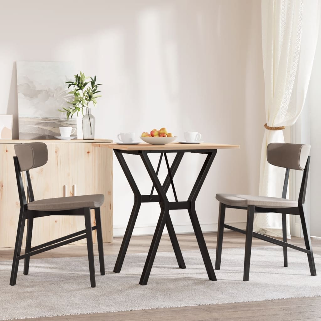 Tavolo da Pranzo Telaio a Y 60x60x75 cm Legno Pino e Acciaio | homemem39