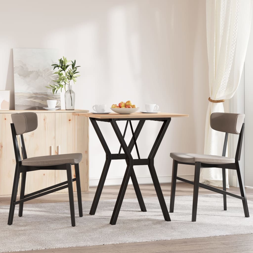 Tavolo da Pranzo Telaio a Y 70x70x75 cm Legno Pino e Acciaio | homemem39