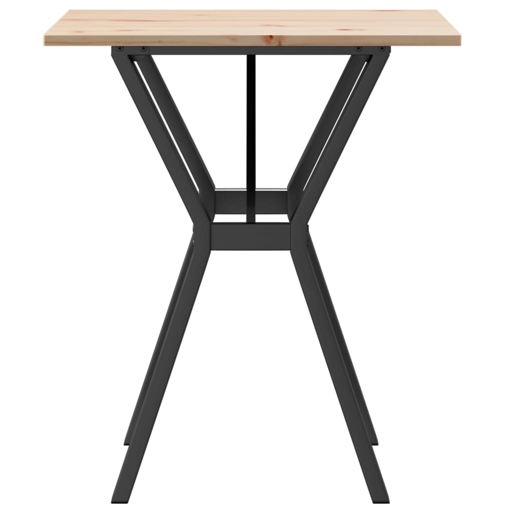 Tavolo da Pranzo Telaio a Y 70x70x75 cm Legno Pino e Acciaio | homemem39