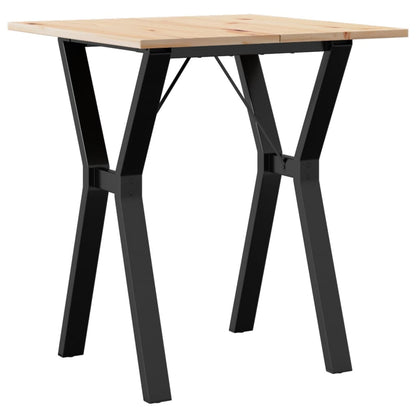 Tavolo da Pranzo Telaio a Y 70x70x75 cm Legno Pino e Acciaio | homemem39
