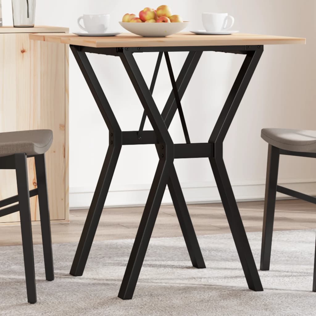 Tavolo da Pranzo Telaio a Y 70x70x75 cm Legno Pino e Acciaio | homemem39