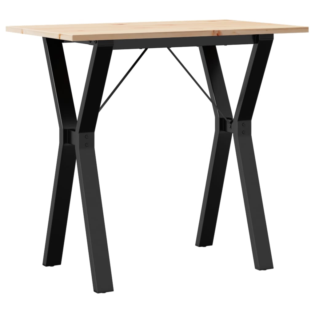 Tavolo da Pranzo Telaio a Y 80x50x75 cm Legno Pino e Acciaio | homemem39