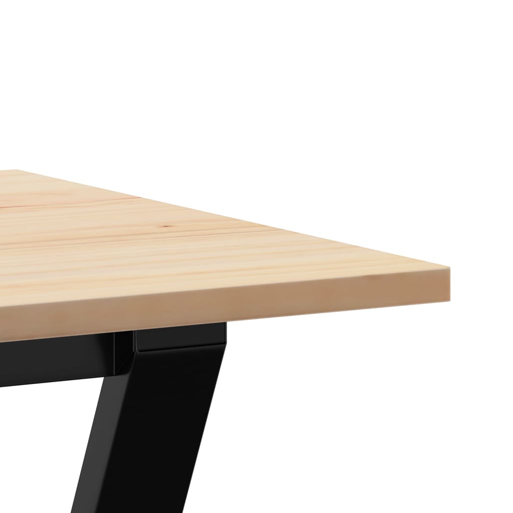 Tavolo da Pranzo Telaio a Y 80x50x75 cm Legno Pino e Acciaio | homemem39