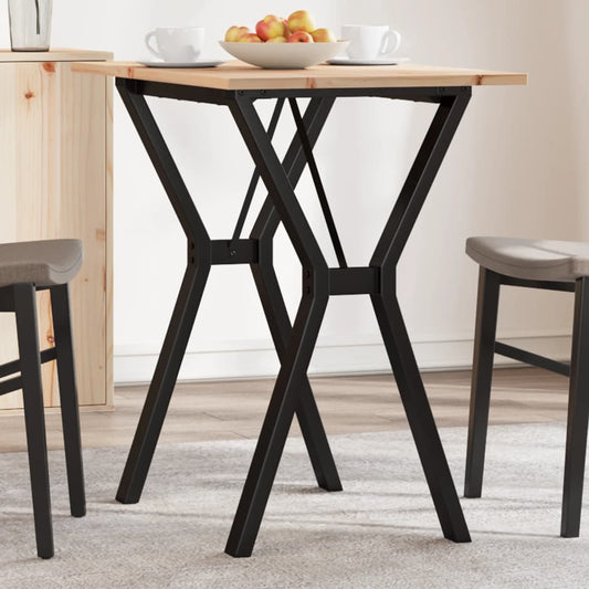 Tavolo da Pranzo Telaio a Y 80x50x75 cm Legno Pino e Acciaio | homemem39
