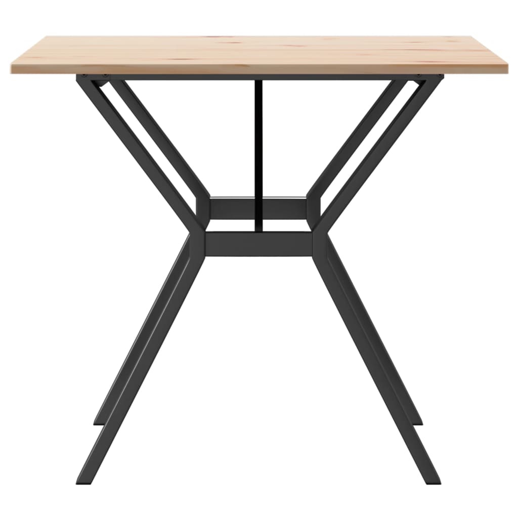 Tavolo da Pranzo Telaio a Y 80x80x75 cm Legno Pino e Acciaio | homemem39