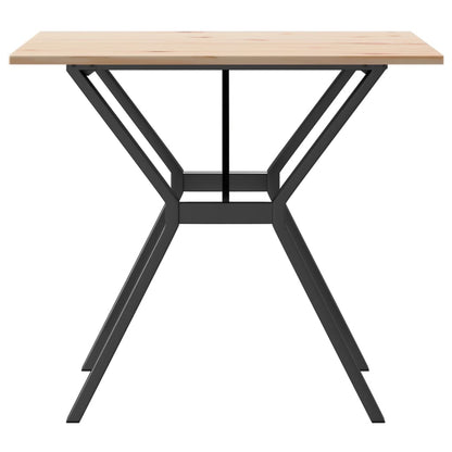 Tavolo da Pranzo Telaio a Y 80x80x75 cm Legno Pino e Acciaio | homemem39