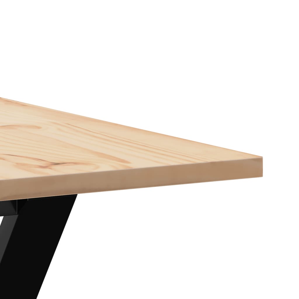 Tavolo da Pranzo Telaio a Y 80x80x75 cm Legno Pino e Acciaio | homemem39